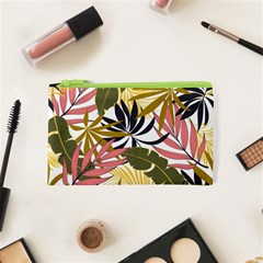 Fashionable Seamless Tropical Pattern With Bright Pink Green Flowers Cosmetic Bag (xs) by Wegoenart