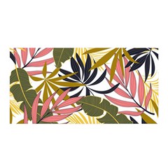 Fashionable Seamless Tropical Pattern With Bright Pink Green Flowers Satin Wrap