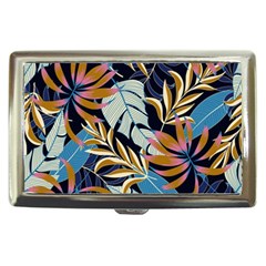 Original Seamless Tropical Pattern With Bright Blue Pink Flowers Cigarette Money Case by Wegoenart