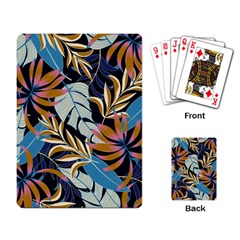 Original Seamless Tropical Pattern With Bright Blue Pink Flowers Playing Cards Single Design (rectangle)