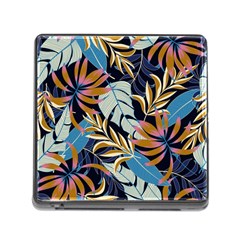 Original Seamless Tropical Pattern With Bright Blue Pink Flowers Memory Card Reader (square 5 Slot) by Wegoenart