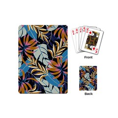 Original Seamless Tropical Pattern With Bright Blue Pink Flowers Playing Cards Single Design (mini) by Wegoenart