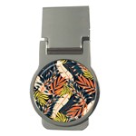 Original Seamless Tropical Pattern With Bright Orange Flowers Money Clips (Round)  Front