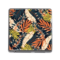 Original Seamless Tropical Pattern With Bright Orange Flowers Memory Card Reader (square 5 Slot) by Wegoenart