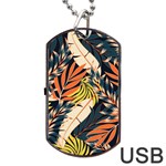 Original Seamless Tropical Pattern With Bright Orange Flowers Dog Tag USB Flash (Two Sides) Back