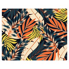 Original Seamless Tropical Pattern With Bright Orange Flowers Double Sided Flano Blanket (medium)  by Wegoenart