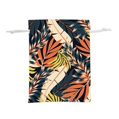 Original Seamless Tropical Pattern With Bright Orange Flowers Lightweight Drawstring Pouch (s) by Wegoenart