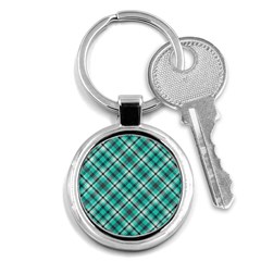 Tartan Scotland Seamless Plaid Pattern Vintage Check Color Square Geometric Texture Key Chain (round) by Wegoenart