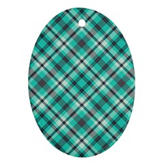 Tartan Scotland Seamless Plaid Pattern Vintage Check Color Square Geometric Texture Oval Ornament (two Sides)