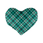 Tartan Scotland Seamless Plaid Pattern Vintage Check Color Square Geometric Texture Standard 16  Premium Flano Heart Shape Cushions Back