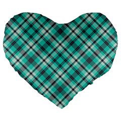 Tartan Scotland Seamless Plaid Pattern Vintage Check Color Square Geometric Texture Large 19  Premium Flano Heart Shape Cushions by Wegoenart