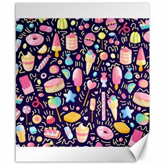 Cute Seamless Pattern With Colorful Sweets Cakes Lollipops Canvas 8  X 10  by Wegoenart