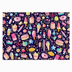 Cute Seamless Pattern With Colorful Sweets Cakes Lollipops Large Glasses Cloth by Wegoenart