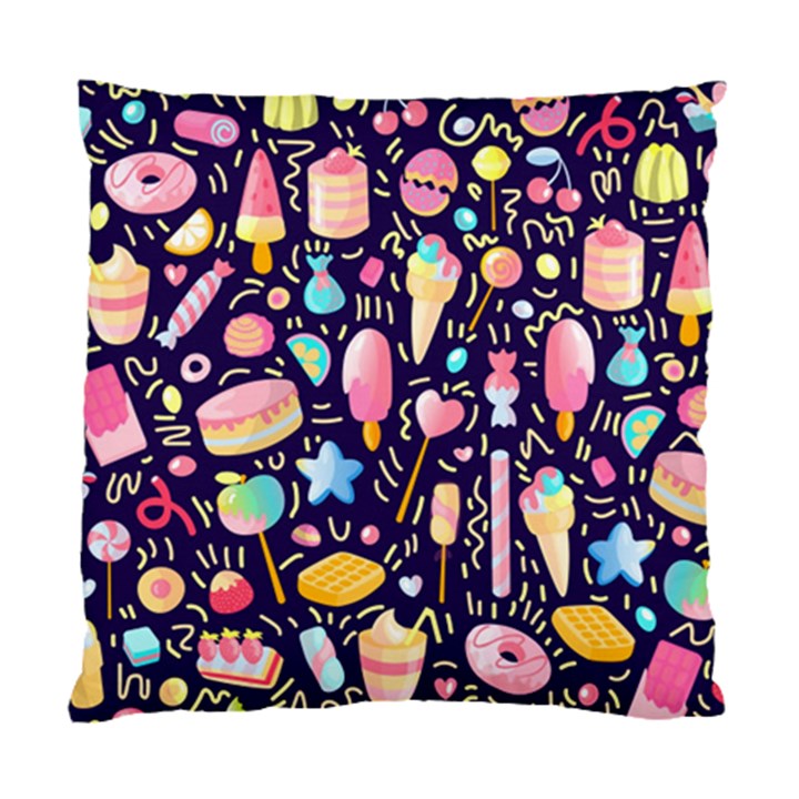 Cute Seamless Pattern With Colorful Sweets Cakes Lollipops Standard Cushion Case (One Side)