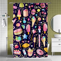 Cute Seamless Pattern With Colorful Sweets Cakes Lollipops Shower Curtain 48  X 72  (small)  by Wegoenart