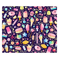 Cute Seamless Pattern With Colorful Sweets Cakes Lollipops Double Sided Flano Blanket (small)  by Wegoenart