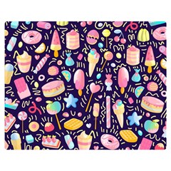 Cute Seamless Pattern With Colorful Sweets Cakes Lollipops Double Sided Flano Blanket (medium)  by Wegoenart