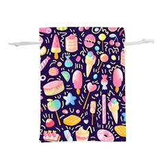 Cute Seamless Pattern With Colorful Sweets Cakes Lollipops Lightweight Drawstring Pouch (s) by Wegoenart