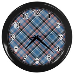 Tartan Scotland Seamless Plaid Pattern Vintage Check Color Square Geometric Texture Wall Clock (black) by Wegoenart