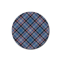 Tartan Scotland Seamless Plaid Pattern Vintage Check Color Square Geometric Texture Rubber Coaster (round)  by Wegoenart