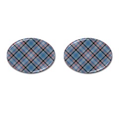 Tartan Scotland Seamless Plaid Pattern Vintage Check Color Square Geometric Texture Cufflinks (oval) by Wegoenart