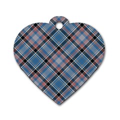 Tartan Scotland Seamless Plaid Pattern Vintage Check Color Square Geometric Texture Dog Tag Heart (one Side) by Wegoenart