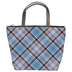 Tartan Scotland Seamless Plaid Pattern Vintage Check Color Square Geometric Texture Bucket Bag by Wegoenart