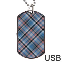 Tartan Scotland Seamless Plaid Pattern Vintage Check Color Square Geometric Texture Dog Tag Usb Flash (one Side) by Wegoenart