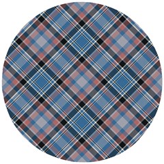 Tartan Scotland Seamless Plaid Pattern Vintage Check Color Square Geometric Texture Wooden Puzzle Round by Wegoenart