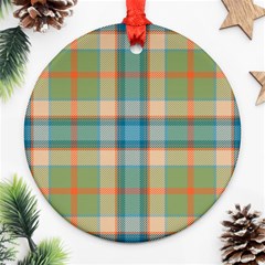 Tartan Scotland Seamless Plaid Pattern Vintage Check Color Square Geometric Texture Ornament (round) by Wegoenart