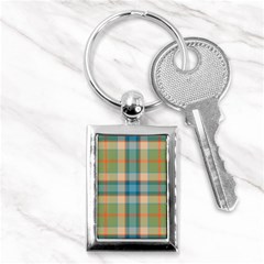 Tartan Scotland Seamless Plaid Pattern Vintage Check Color Square Geometric Texture Key Chain (rectangle) by Wegoenart