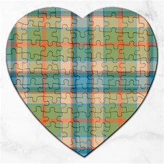 Tartan Scotland Seamless Plaid Pattern Vintage Check Color Square Geometric Texture Jigsaw Puzzle (heart) by Wegoenart