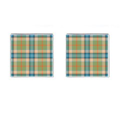 Tartan Scotland Seamless Plaid Pattern Vintage Check Color Square Geometric Texture Cufflinks (square) by Wegoenart