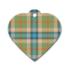 Tartan Scotland Seamless Plaid Pattern Vintage Check Color Square Geometric Texture Dog Tag Heart (two Sides) by Wegoenart