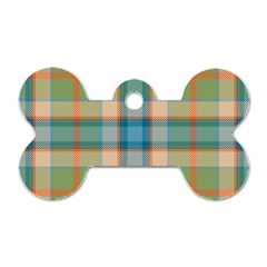 Tartan Scotland Seamless Plaid Pattern Vintage Check Color Square Geometric Texture Dog Tag Bone (one Side) by Wegoenart