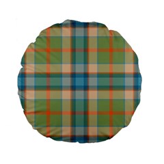 Tartan Scotland Seamless Plaid Pattern Vintage Check Color Square Geometric Texture Standard 15  Premium Flano Round Cushions by Wegoenart