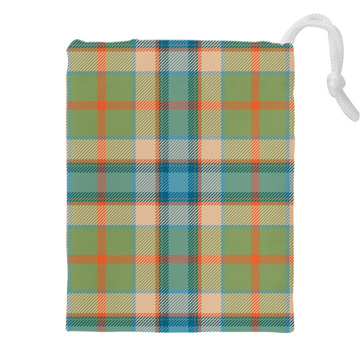 Tartan Scotland Seamless Plaid Pattern Vintage Check Color Square Geometric Texture Drawstring Pouch (4XL)