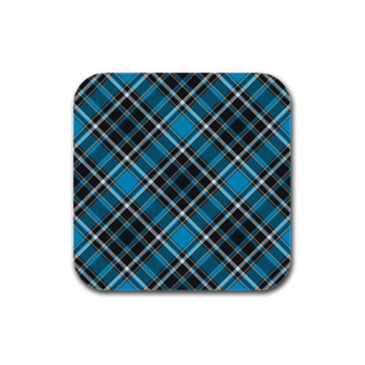 Tartan Scotland Seamless Plaid Pattern Vintage Check Color Square Geometric Texture Rubber Square Coaster (4 pack) 