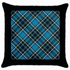 Tartan Scotland Seamless Plaid Pattern Vintage Check Color Square Geometric Texture Throw Pillow Case (black) by Wegoenart