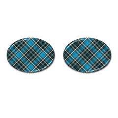 Tartan Scotland Seamless Plaid Pattern Vintage Check Color Square Geometric Texture Cufflinks (oval) by Wegoenart