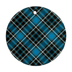 Tartan Scotland Seamless Plaid Pattern Vintage Check Color Square Geometric Texture Round Ornament (two Sides)