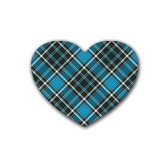 Tartan Scotland Seamless Plaid Pattern Vintage Check Color Square Geometric Texture Rubber Coaster (heart)  by Wegoenart