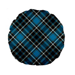 Tartan Scotland Seamless Plaid Pattern Vintage Check Color Square Geometric Texture Standard 15  Premium Round Cushions by Wegoenart