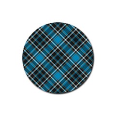 Tartan Scotland Seamless Plaid Pattern Vintage Check Color Square Geometric Texture Rubber Round Coaster (4 Pack)  by Wegoenart