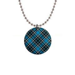 Tartan Scotland Seamless Plaid Pattern Vintage Check Color Square Geometric Texture 1  Button Necklace by Wegoenart