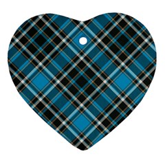 Tartan Scotland Seamless Plaid Pattern Vintage Check Color Square Geometric Texture Heart Ornament (two Sides)