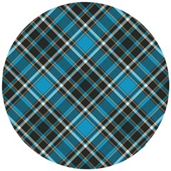 Tartan Scotland Seamless Plaid Pattern Vintage Check Color Square Geometric Texture Wooden Puzzle Round by Wegoenart