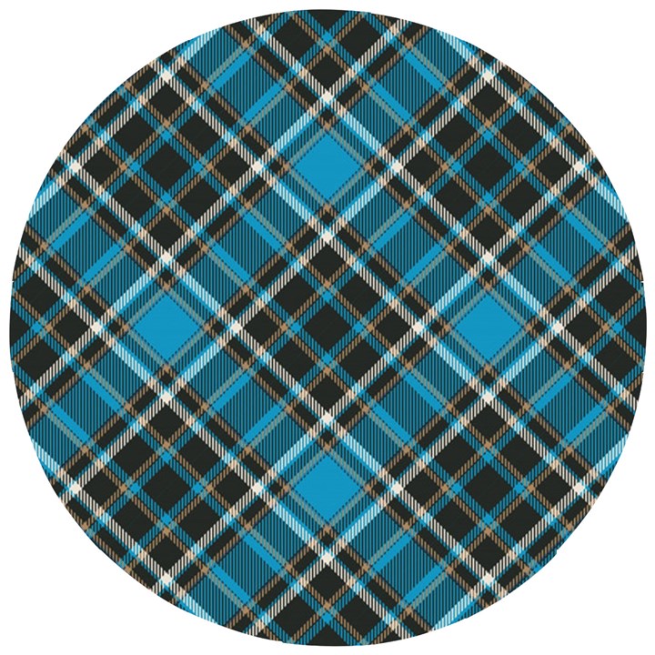 Tartan Scotland Seamless Plaid Pattern Vintage Check Color Square Geometric Texture Wooden Puzzle Round