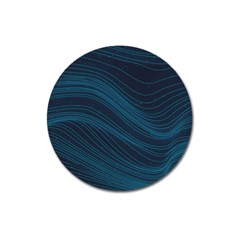 Abstract Glowing Blue Wave Lines Pattern With Particles Elements Dark Background Magnet 3  (round) by Wegoenart