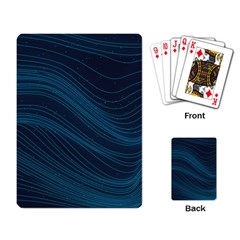 Abstract Glowing Blue Wave Lines Pattern With Particles Elements Dark Background Playing Cards Single Design (rectangle) by Wegoenart